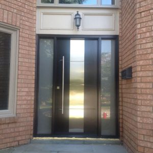 Modern Contemporary Front Entry Single Door with 2 Side Lites by modern-doors.ca installed in Oakville, Ontario-Picture#MED136