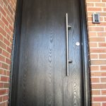 Modern Contemporary Front Entry Woodgrain Single Rustic Door installed by modern-doors.ca in Etobicoke, Ontario-Picture#MED140