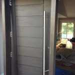 Modern Contemporary Front Fiberglass Door During Installation By modern-doors.ca in Maple, Ontario-Picture#MED151