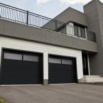Modern Contemporary Garage Doors-Window 4th row section thermo enamelled black Modern Garage Doors in Richmond Hill, Ontario by www.modern-doors.ca-Picture#622