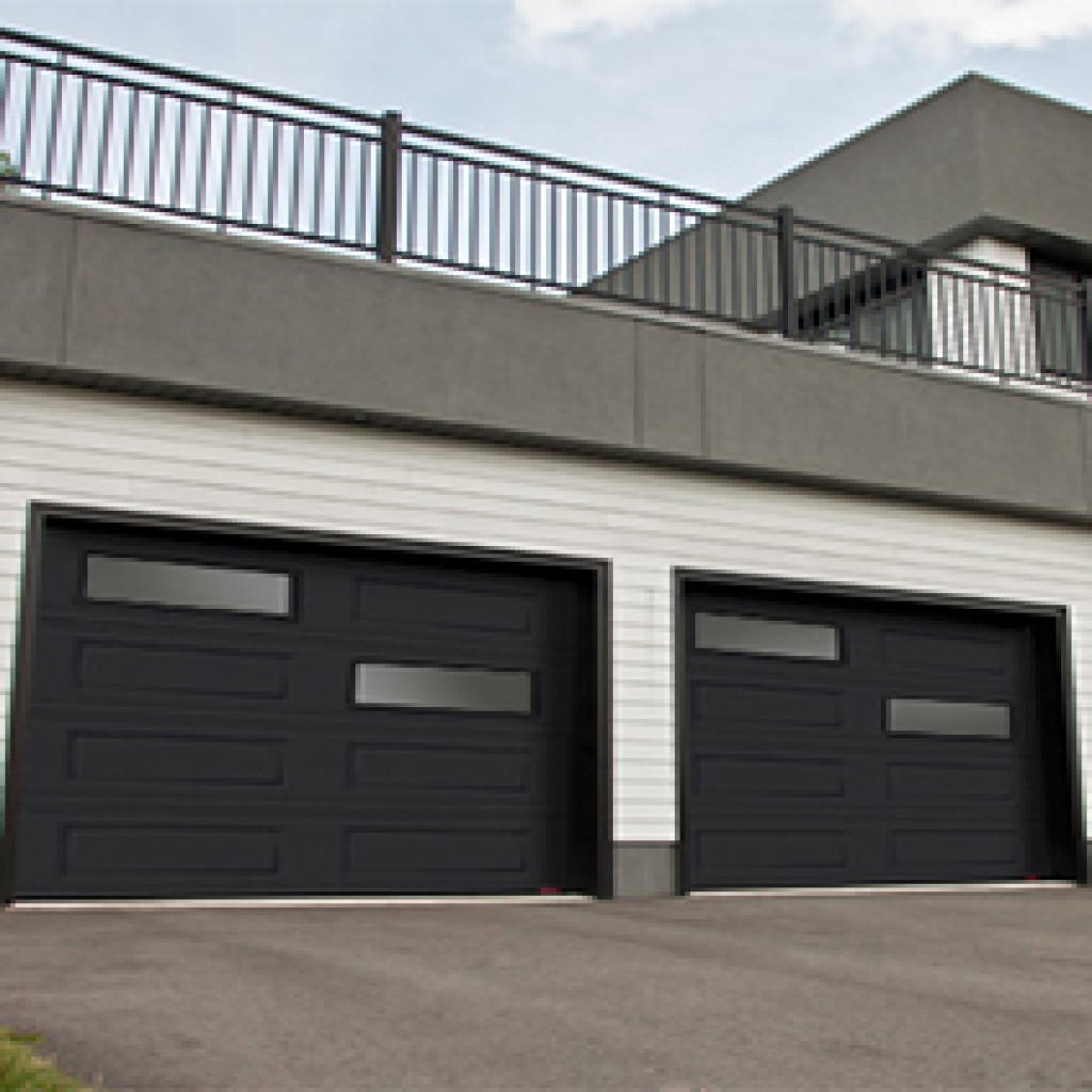 Modern Contemproray Garage Doors,Offset Window layout Modern Garage
