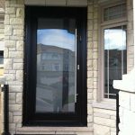 modern Contemporary Front fiberglass Entry Door, frosted-glass-design-front-door-installed-in-newmarket, Ontario by modern-doors.ca-Picture#MED153