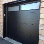 Modern Fiberglass Garage Doors-Modern Garage door with frosted door lites manufactured and installed by modern-doors