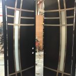 Modern Barcelona Design Doors-Stainless Steel design Modern Doors with Frosted Door Lite During Manufacturing by Modern Doors