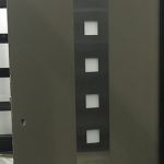Modern Exterior Door with Stainless Steel Plate and 10 Door Lites