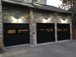 Modern Black Exterior Glass Garage Door