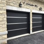 Stainless Steel Strip Modern Garage Doors