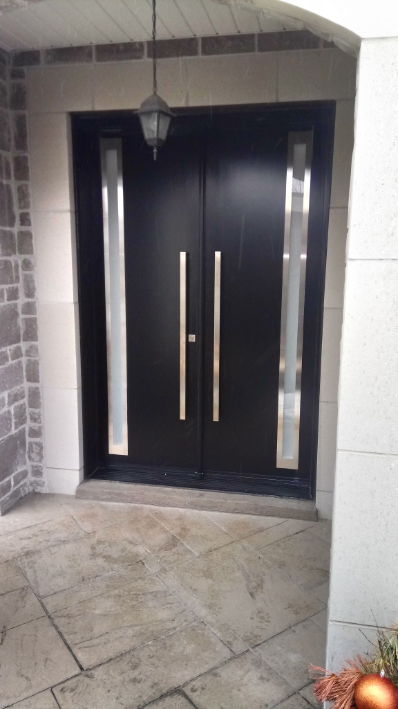 Modern Double Door Black Exterior Door