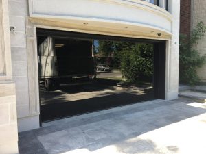 Modern Black Glass Garage Door