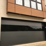 Modern Oversized Black Aluminum Glass Garage Door