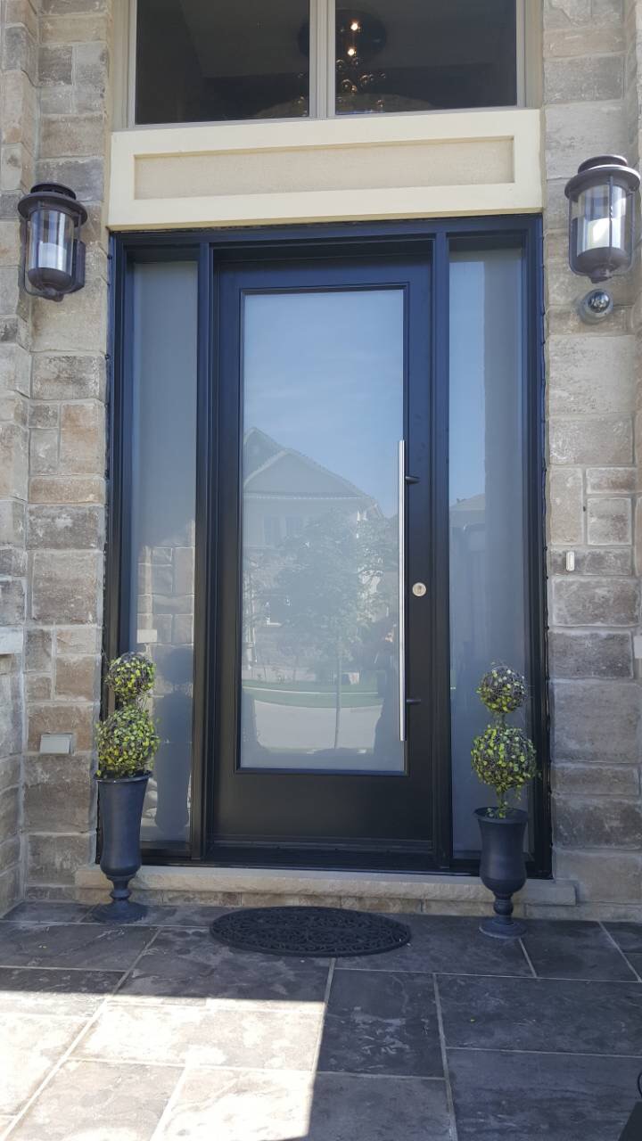 Frosted Glass Front Entry Door Toronto Residential - Modern Doors