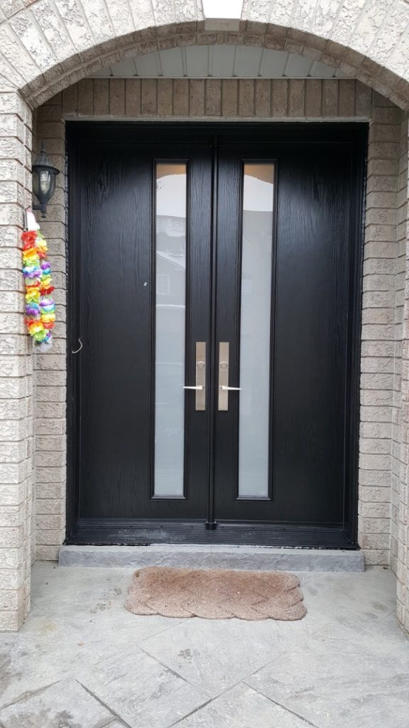 Modern Front Entry Double Door Frosted Glass - Modern Doors
