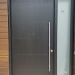 Modern Flush Panel Exterior Door Frosted Sidelight