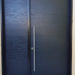 Solid Modern Black Entrance Door Fiberglass Design
