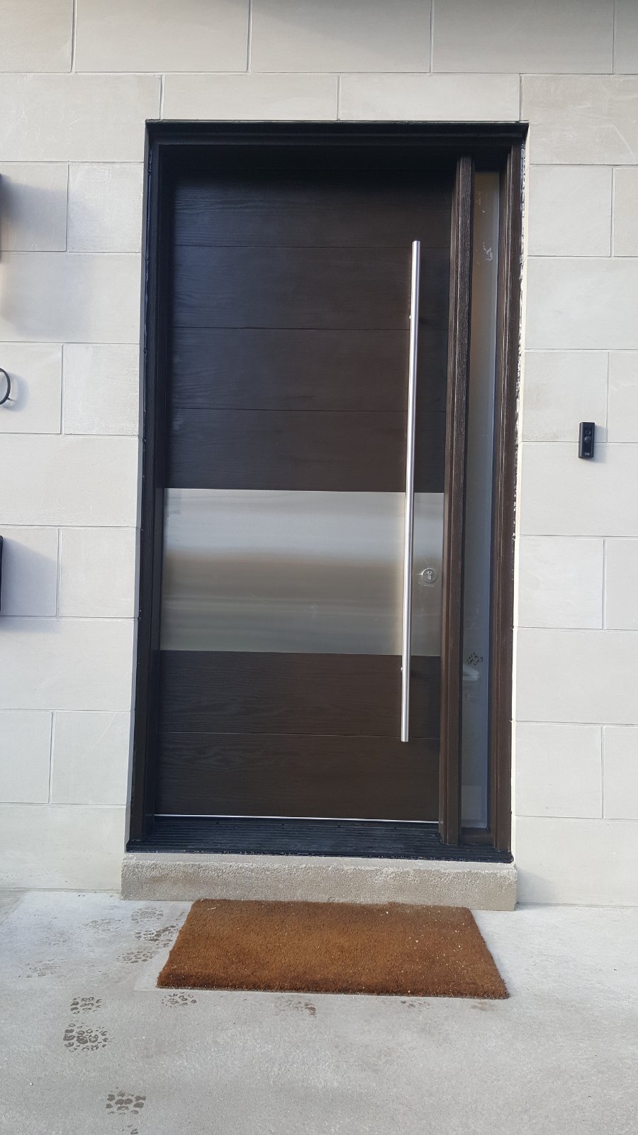 Modern Single Front Entry Door Stainless Steel Panel