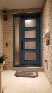 Modern Style Fiberglass Single Front Entry Door 4 Panel