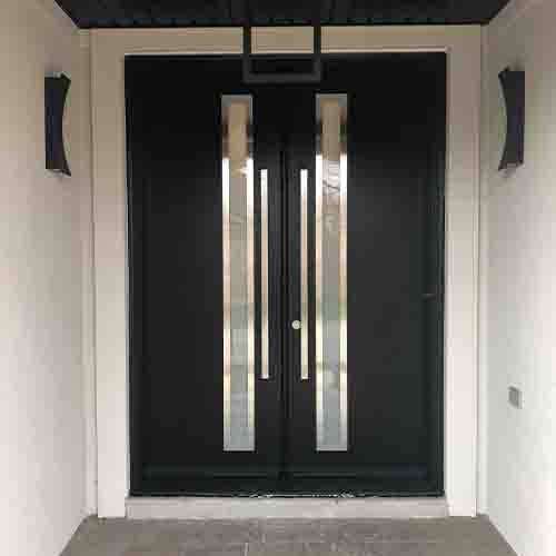 Modern Contemporary Double Doors With Glass Inserts