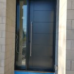 Single Front Entry Door With Stainless Steel Pull Bar Multipoint