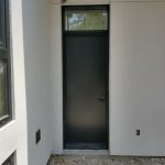 Modern Side Entrance Door Black With Transom