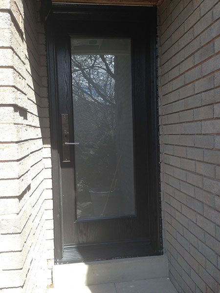 Modern Contemporary Fiberglass Door- Modern Fiberglass Door with forsted glass & Multi Point Locks installed in Toronto, Ontario- by Modern-doors