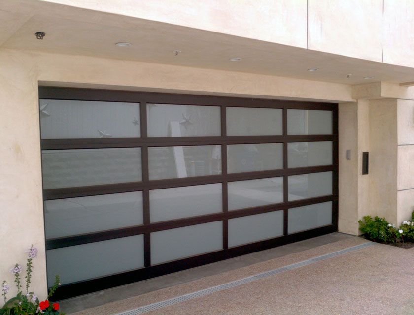 Modern Contemporary Garage Doors- Aluminum and Glass Modern Garage Doors, Frosted Glass Windows- Modern Garage Doors In Scarborough, Ontario-by modern-doors.ca-Picture#630